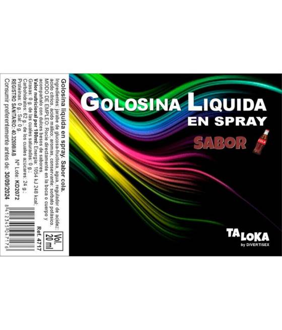 Golosina Líquida en Spray Sabor Cola 20 ml