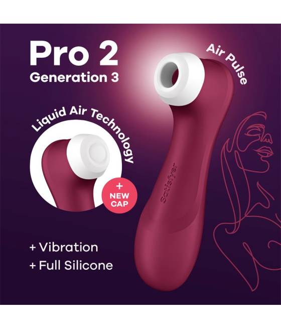 Pro 2 Gen 3 Liquid Air Technology Succion y Vibracion Wine Red Rojo Vino