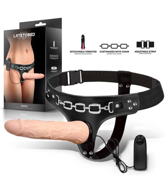 Ribbo Arnes con Dildo Realista con Vibracion y Control Remoto